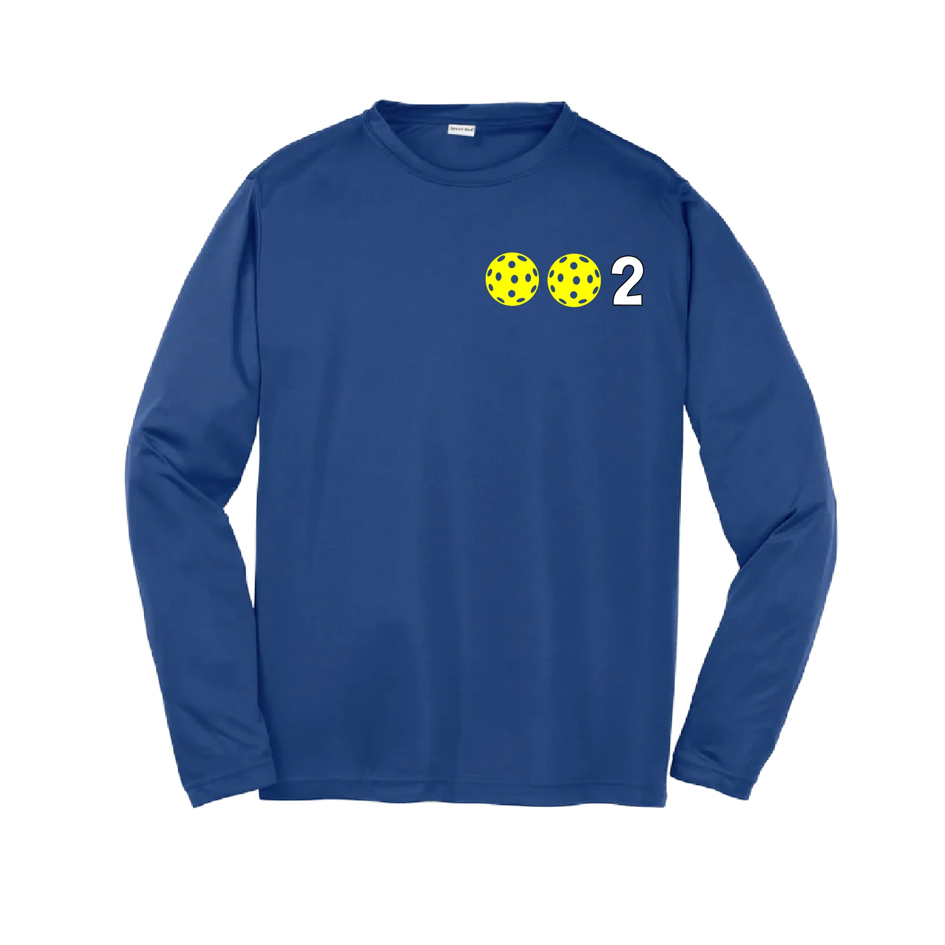 002 Pickleball (Colors Yellow Green White) | Youth Long Sleeve Athletic Shirt | 100% Polyester