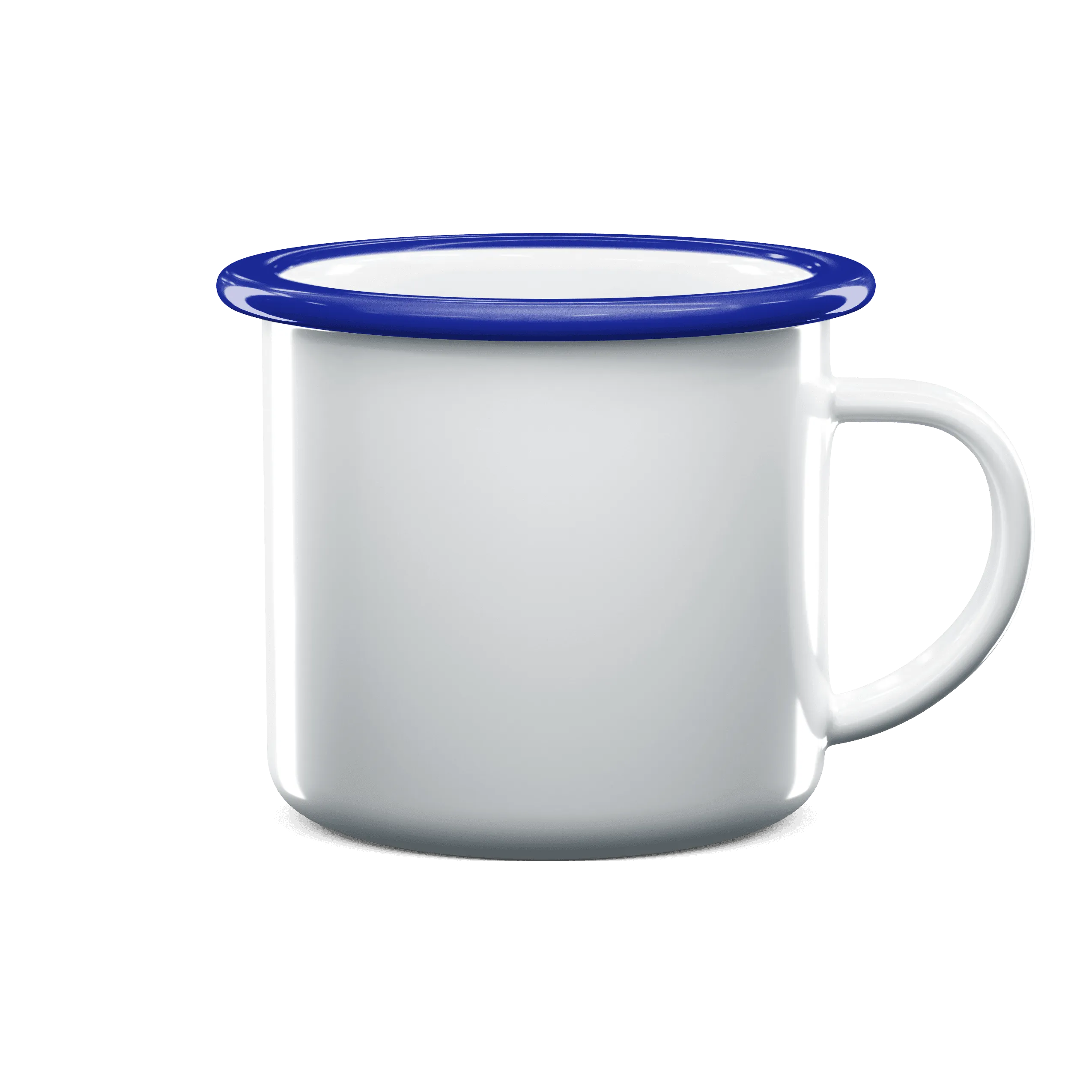 12 oz  Fine SS Enamel Cup - Blue Rim