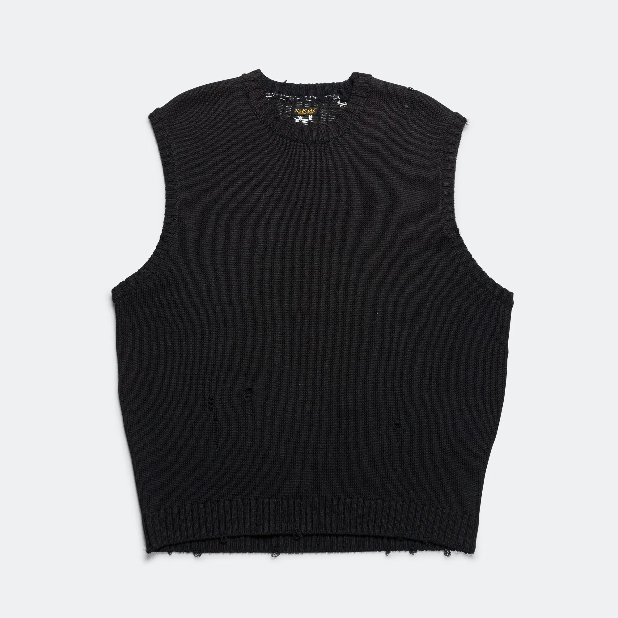 5G Cotton Knit BONE Vest - Black