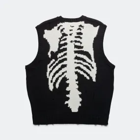 5G Cotton Knit BONE Vest - Black