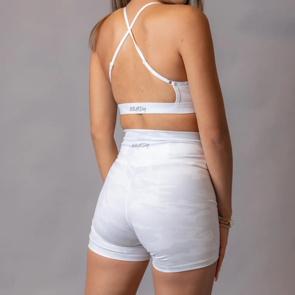 808ALLDAY Women's White Camo Biker Shorts