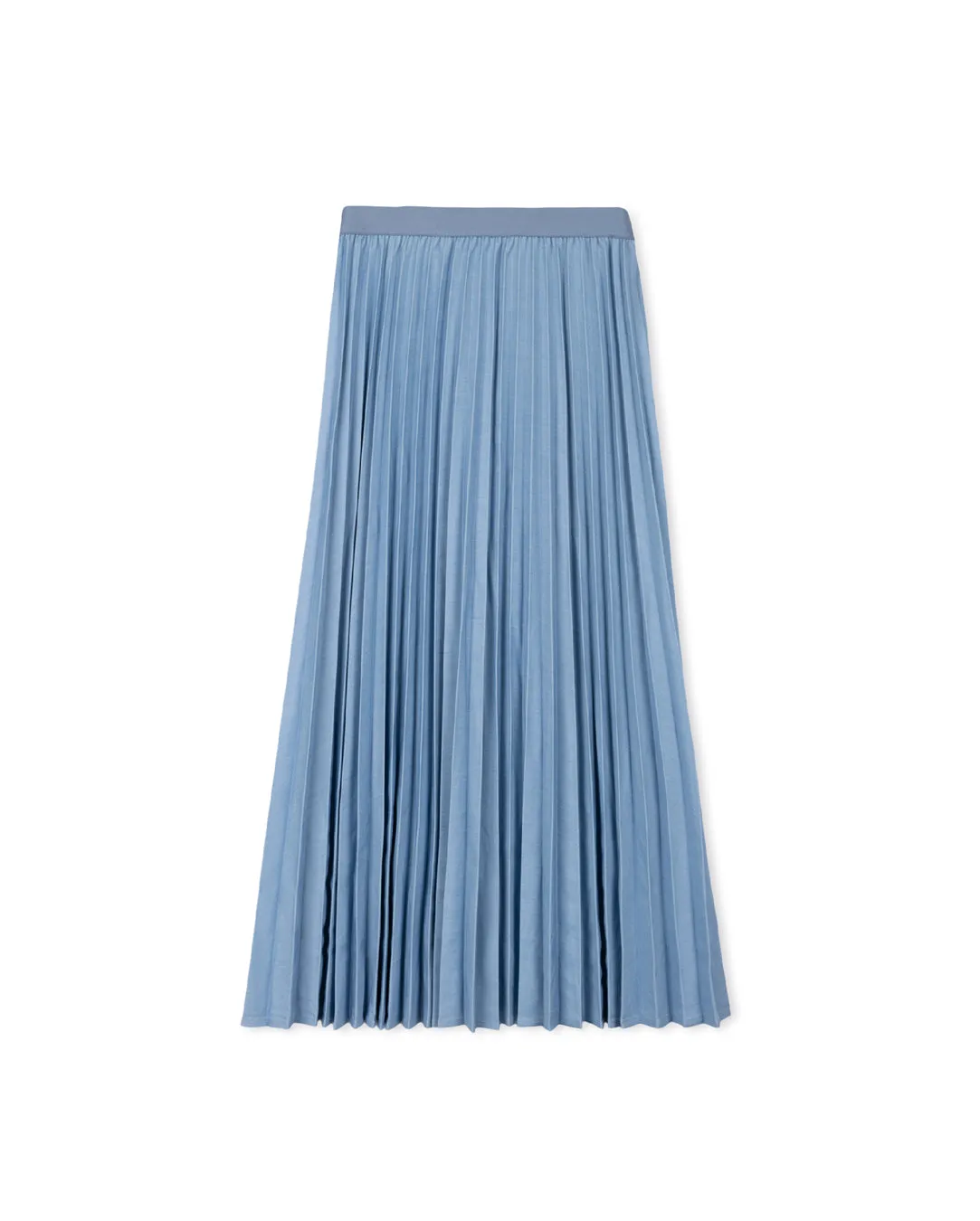 Accordian Pleat Linen Maxi Skirt