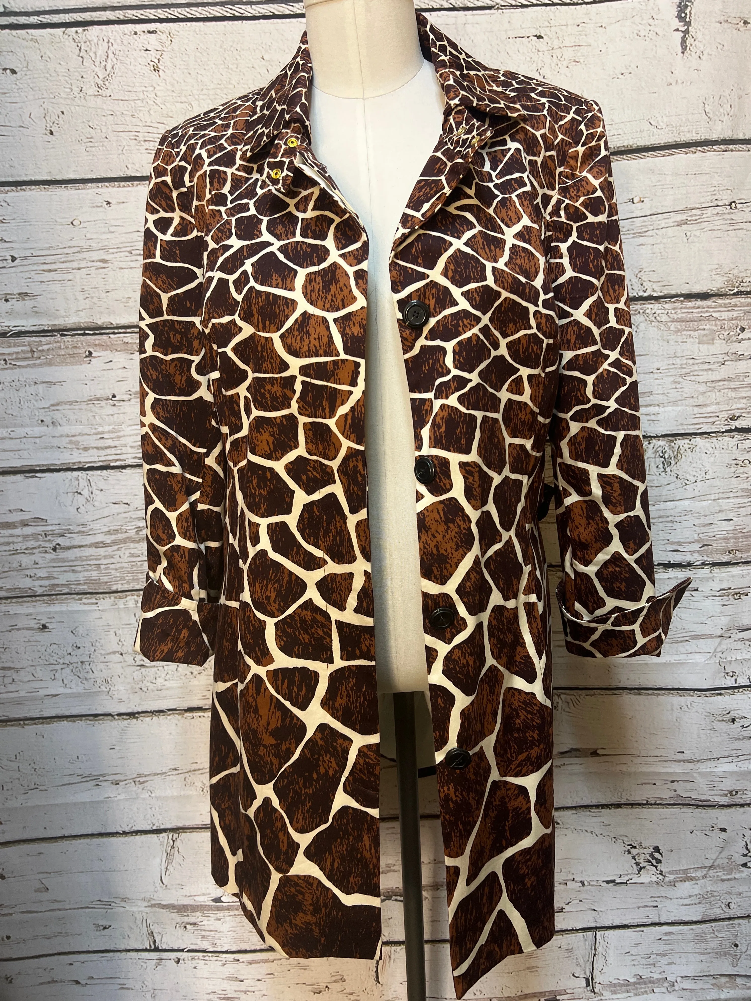 Animal Print Coat Trench Coat Etcetra, Size 12