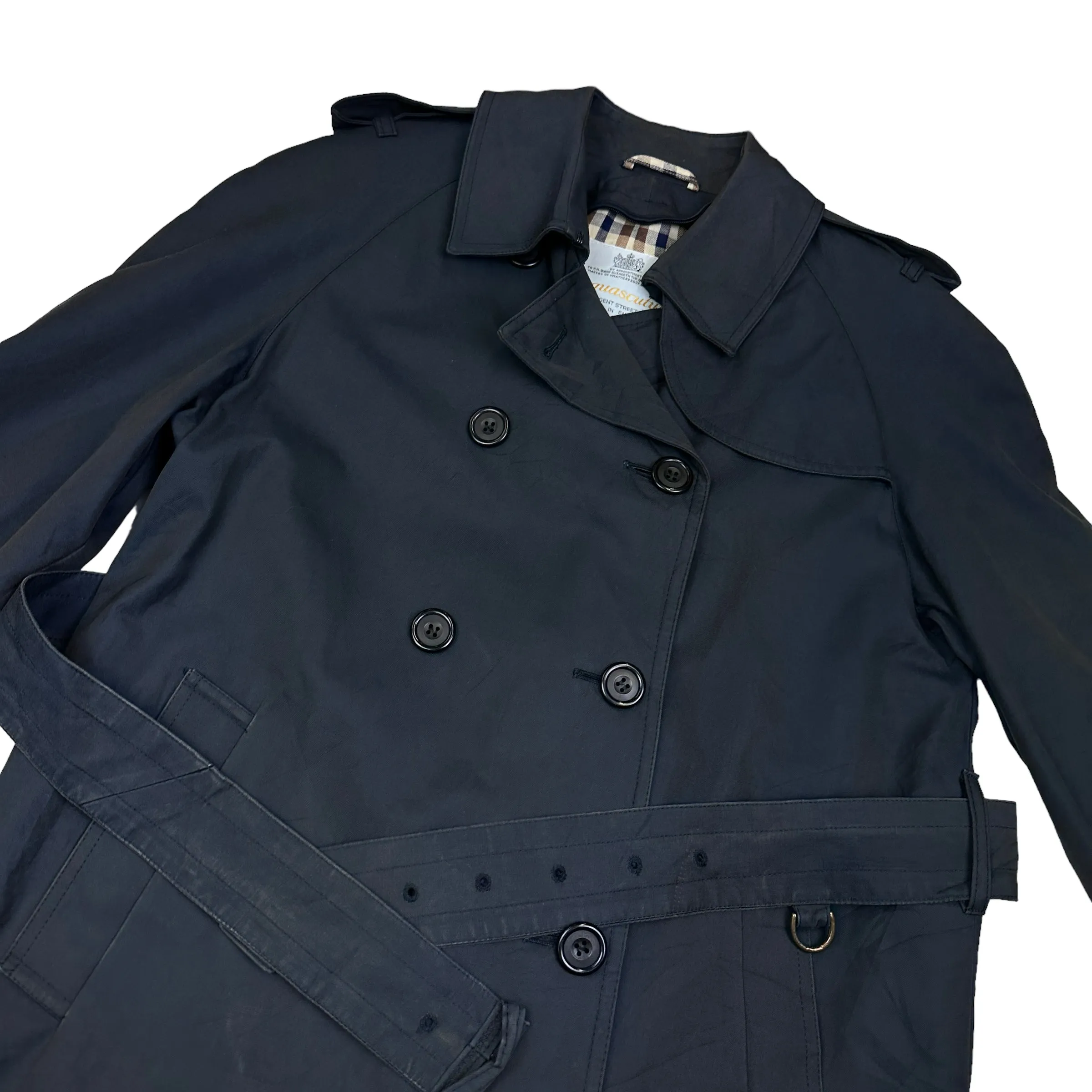 Aquascutum Navy Trench Coat