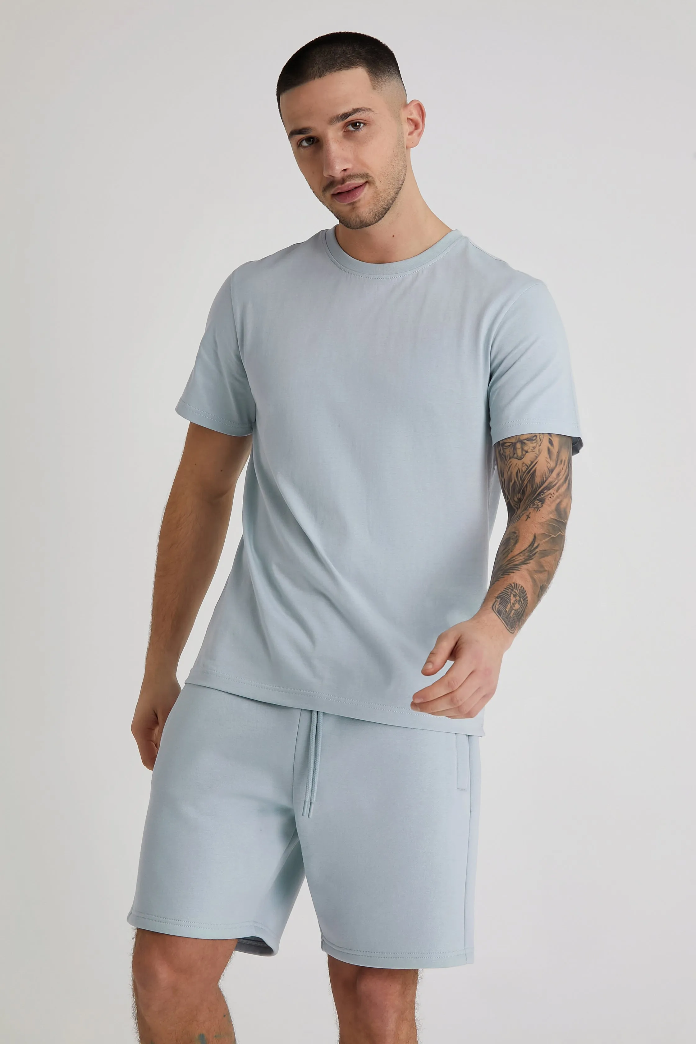 Aston crew neck t-shirt in Cerulean