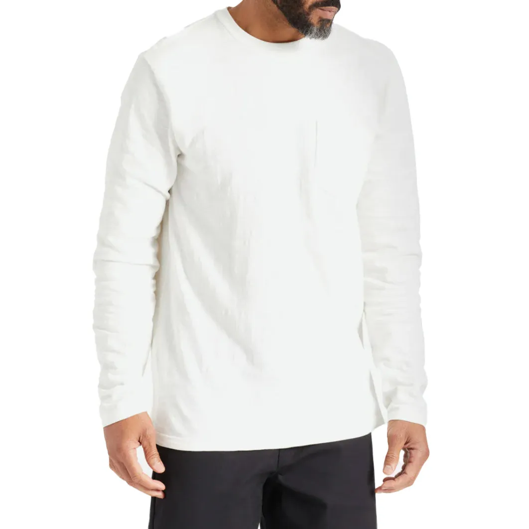 BASIC SLUB L/S PKT TEE OFF WHITE