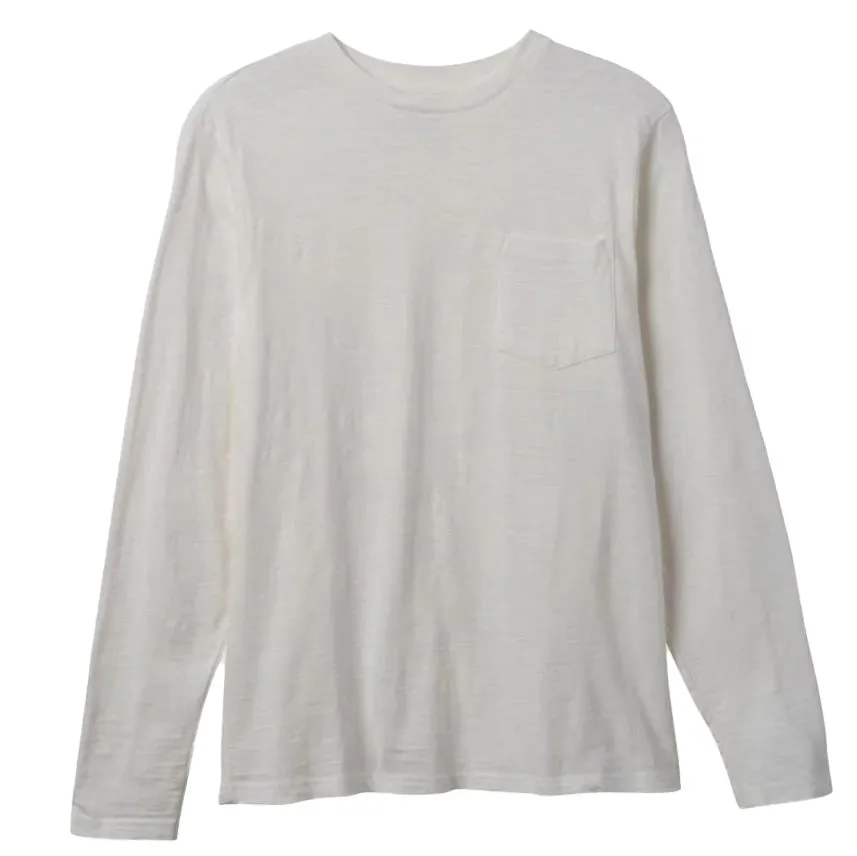 BASIC SLUB L/S PKT TEE OFF WHITE