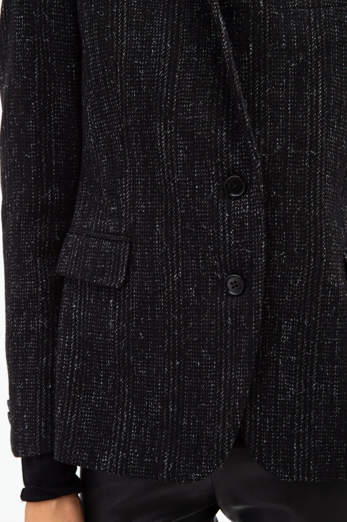 BIANCA BUTTON BLAZER IN ITALIAN WOVEN WOOL