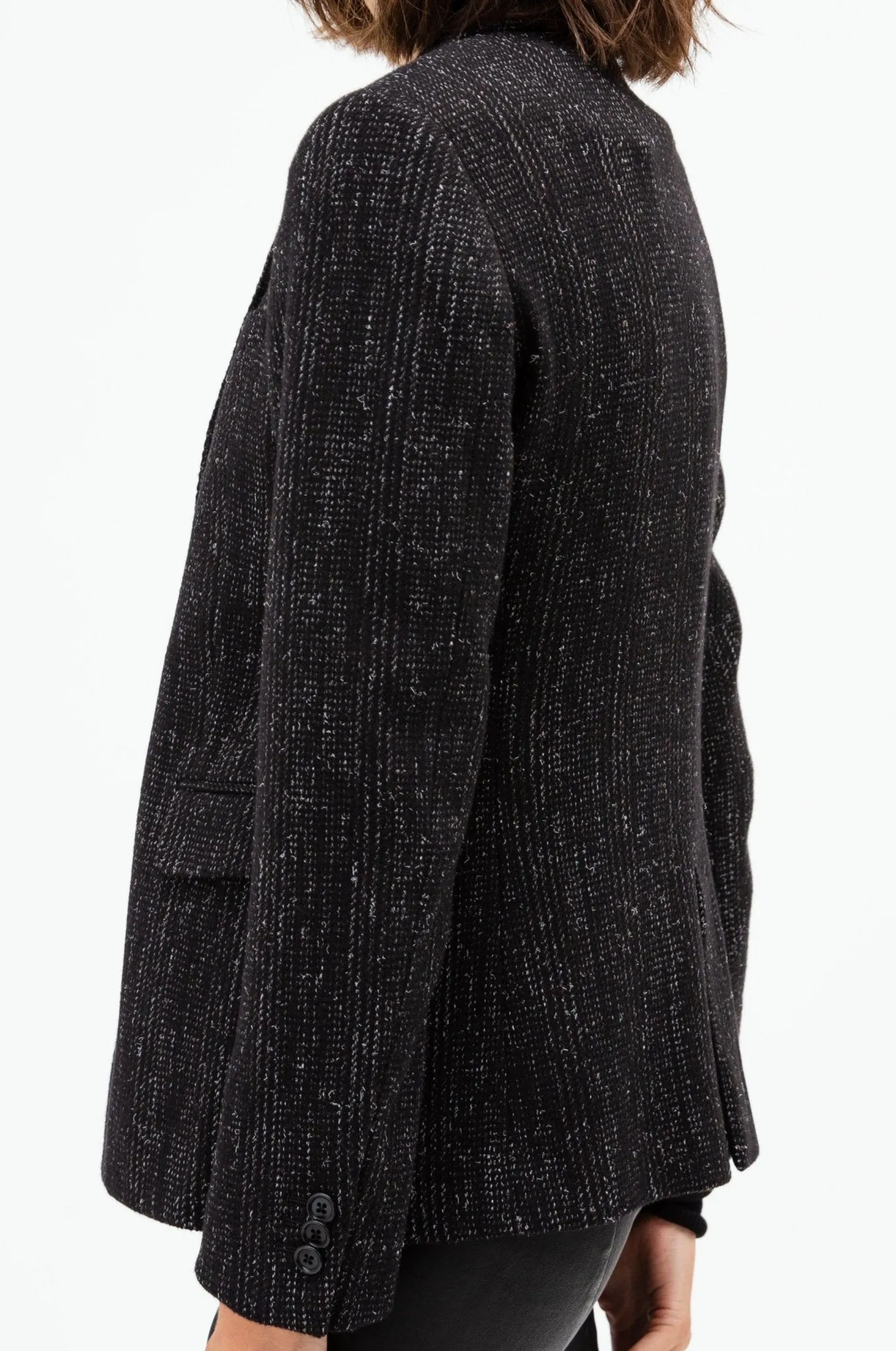 BIANCA BUTTON BLAZER IN ITALIAN WOVEN WOOL