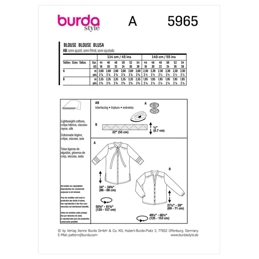 Burda Blouses 5965