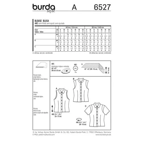 Burda Blouses 6527