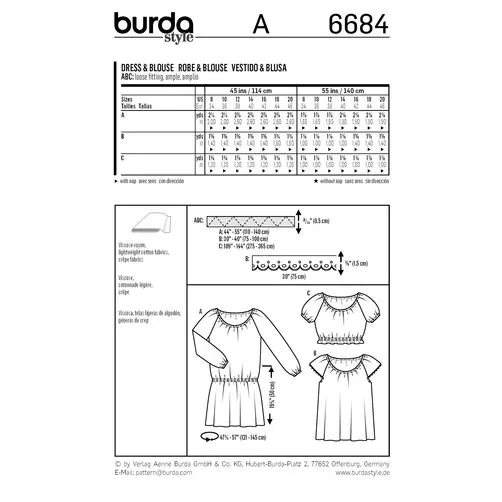 Burda Dress and Blouses 6684