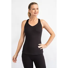 BUTTER V NECKLINE RACERBACK SPORTS BRA