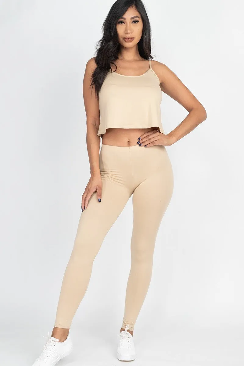 Cami Top And Leggings Outfit Set - 7 colors