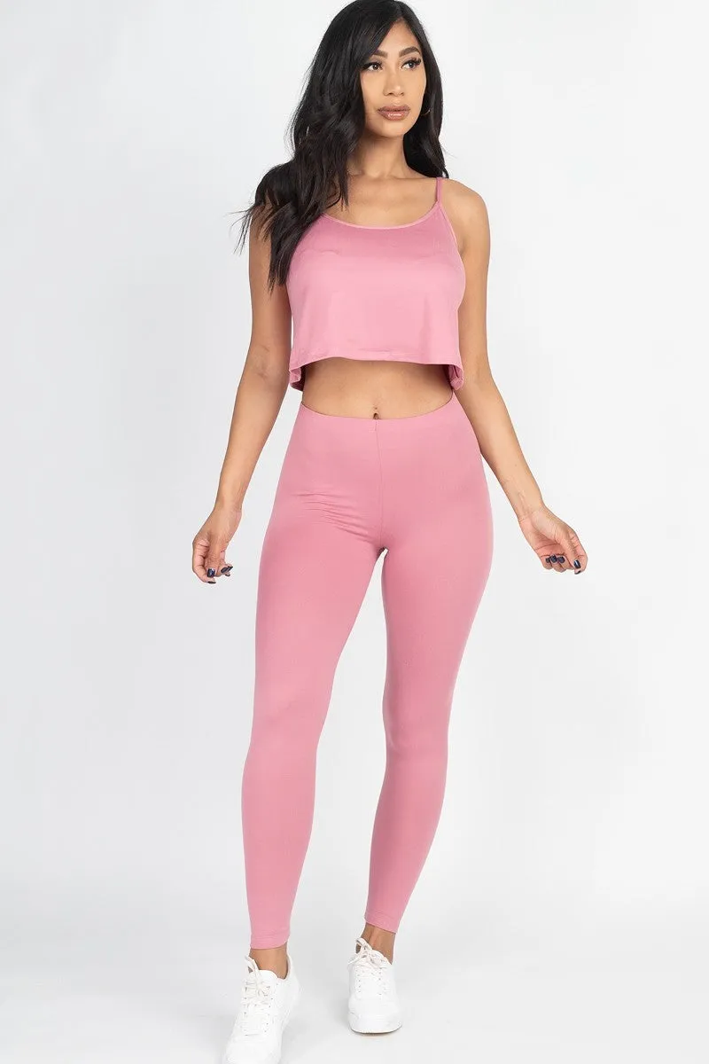 Cami Top And Leggings Outfit Set - 7 colors