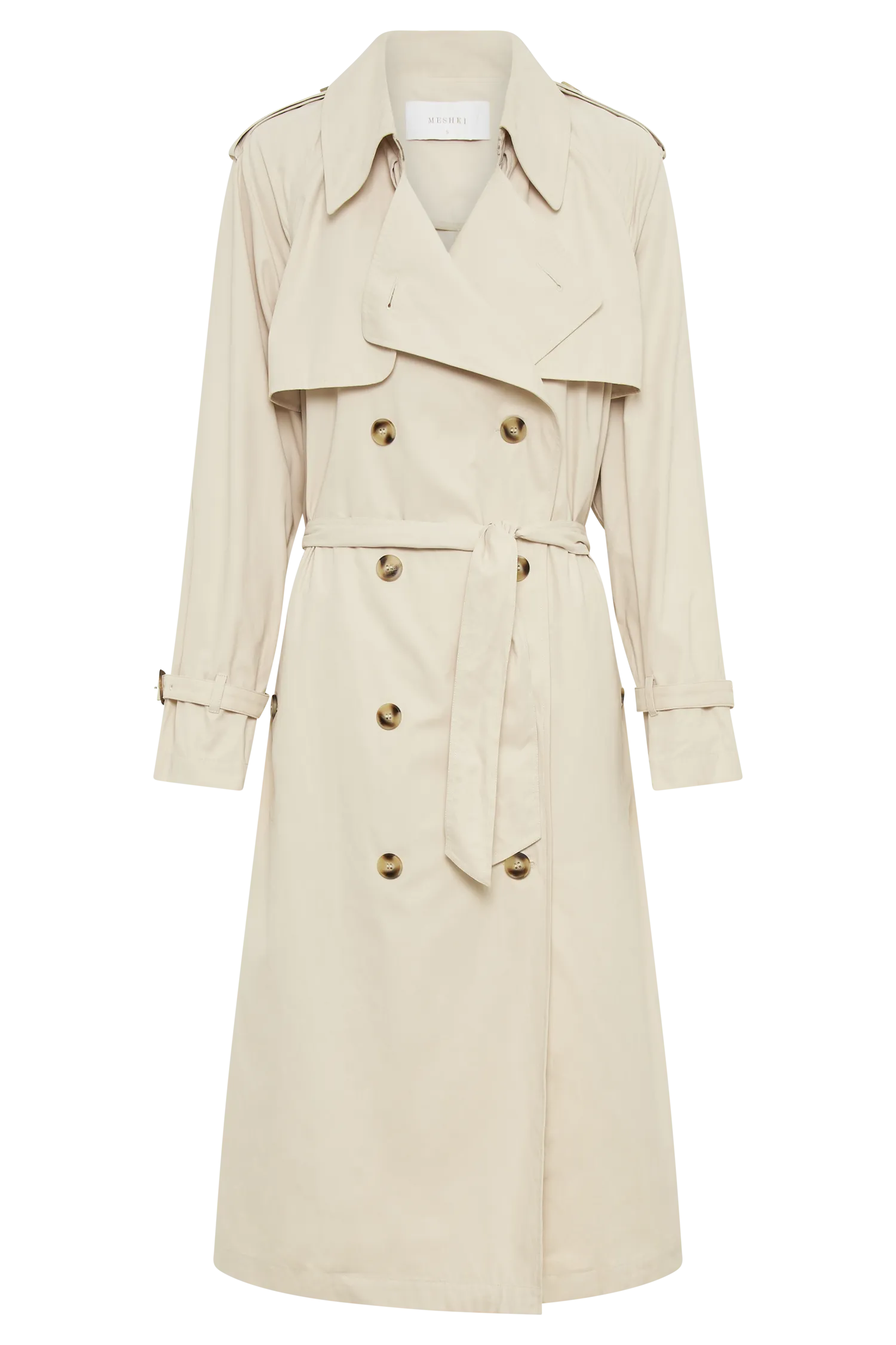 Channing Trench Coat With Belt - Cream