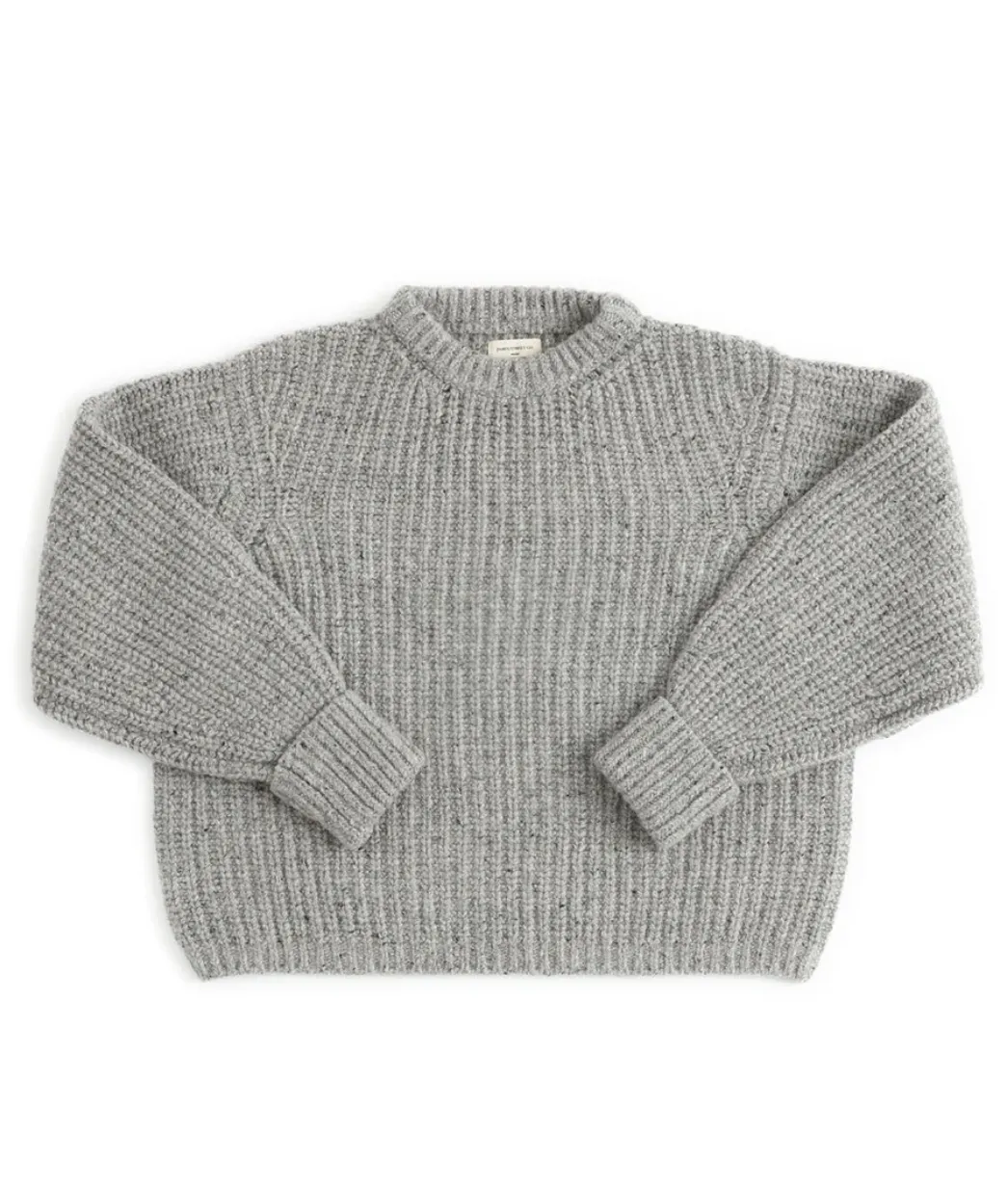 Chunky Lowe Pullover, Marled Silver