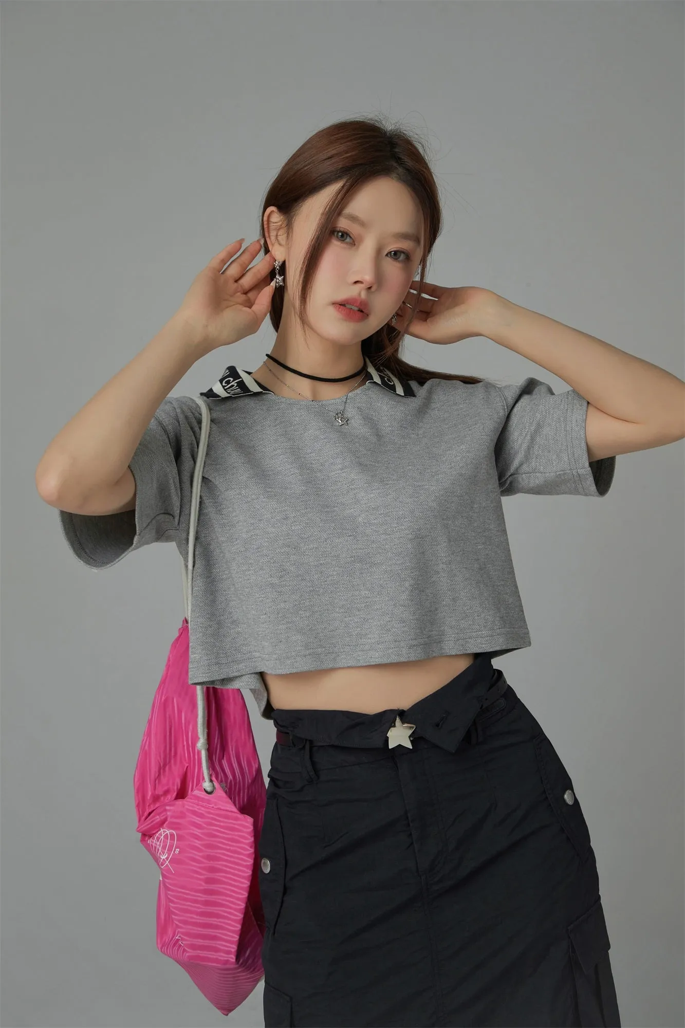 Chuu Lapel Loose Fit T-Shirt