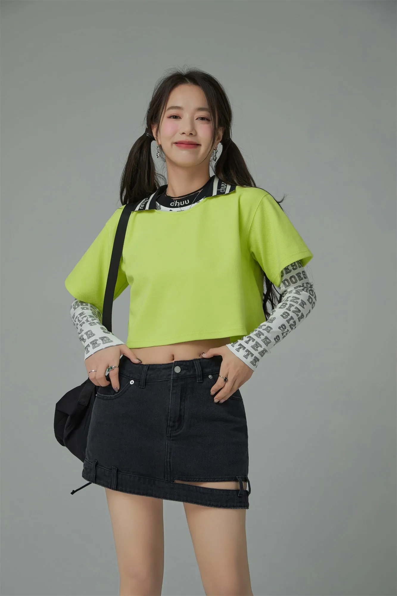 Chuu Lapel Loose Fit T-Shirt