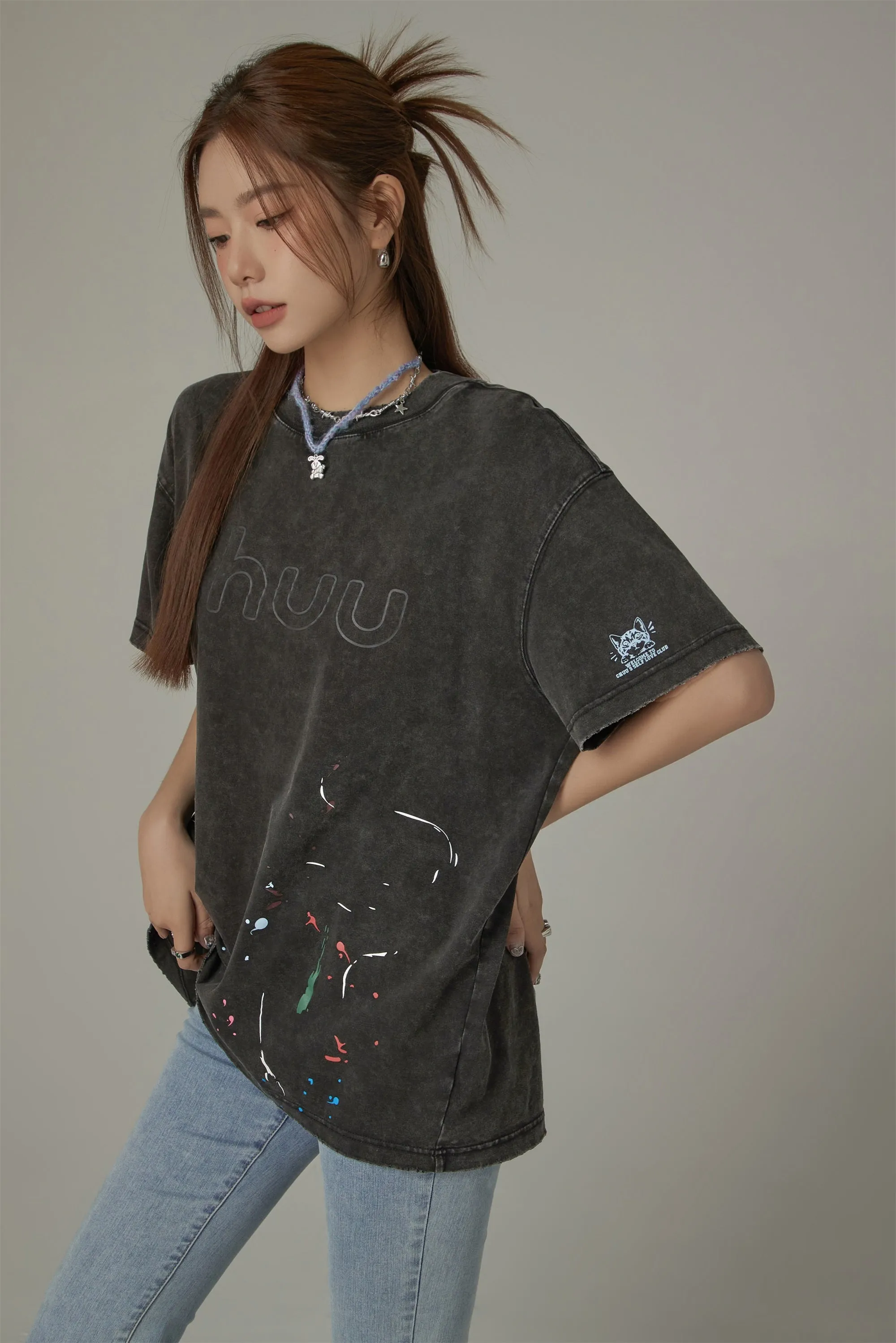 Chuu Logo Cotton Loose Fit T-Shirt