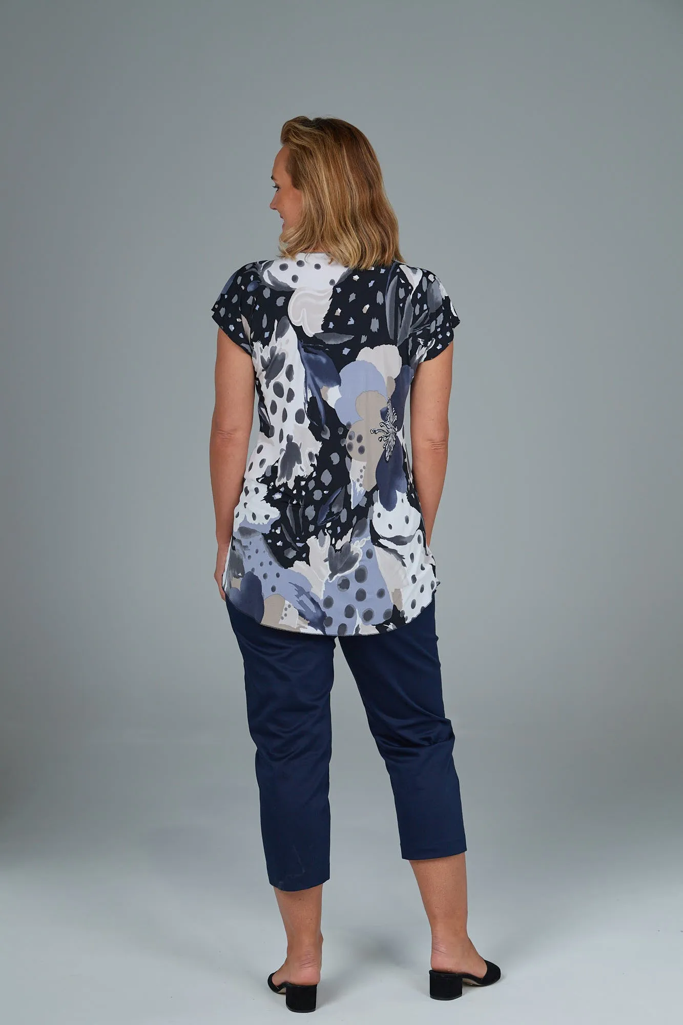 Clouds Print Jersey Knit Tunic Top