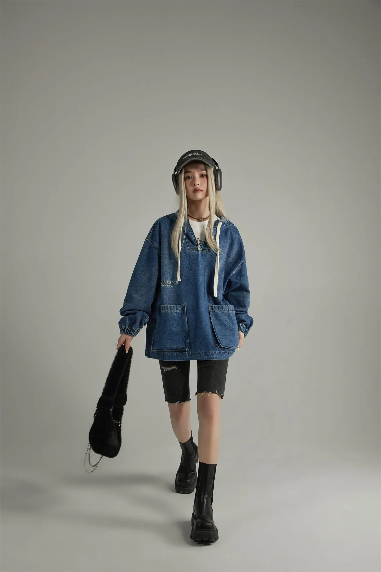 Club Stretch Denim Pocket Anorak Jacket