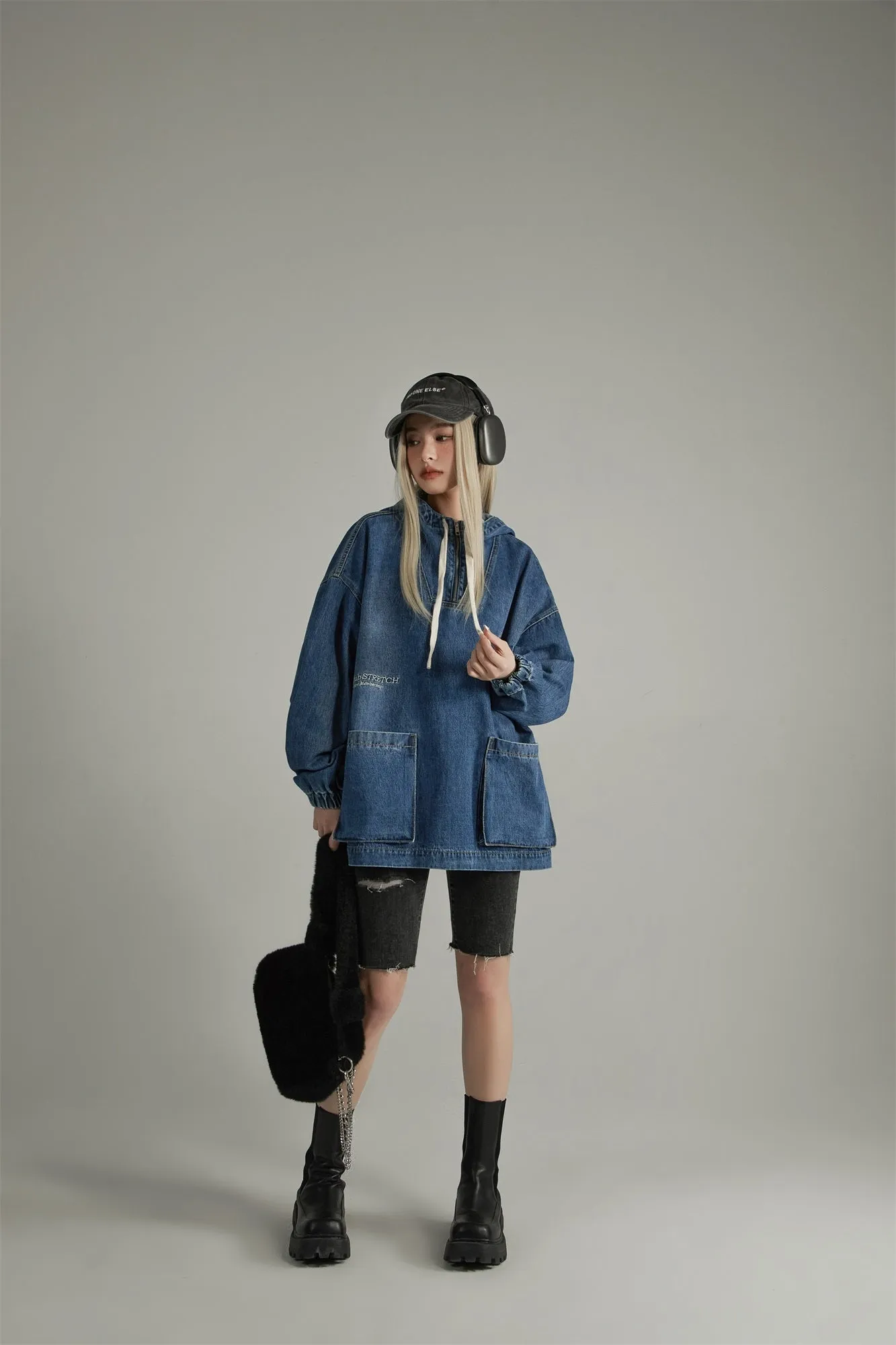 Club Stretch Denim Pocket Anorak Jacket