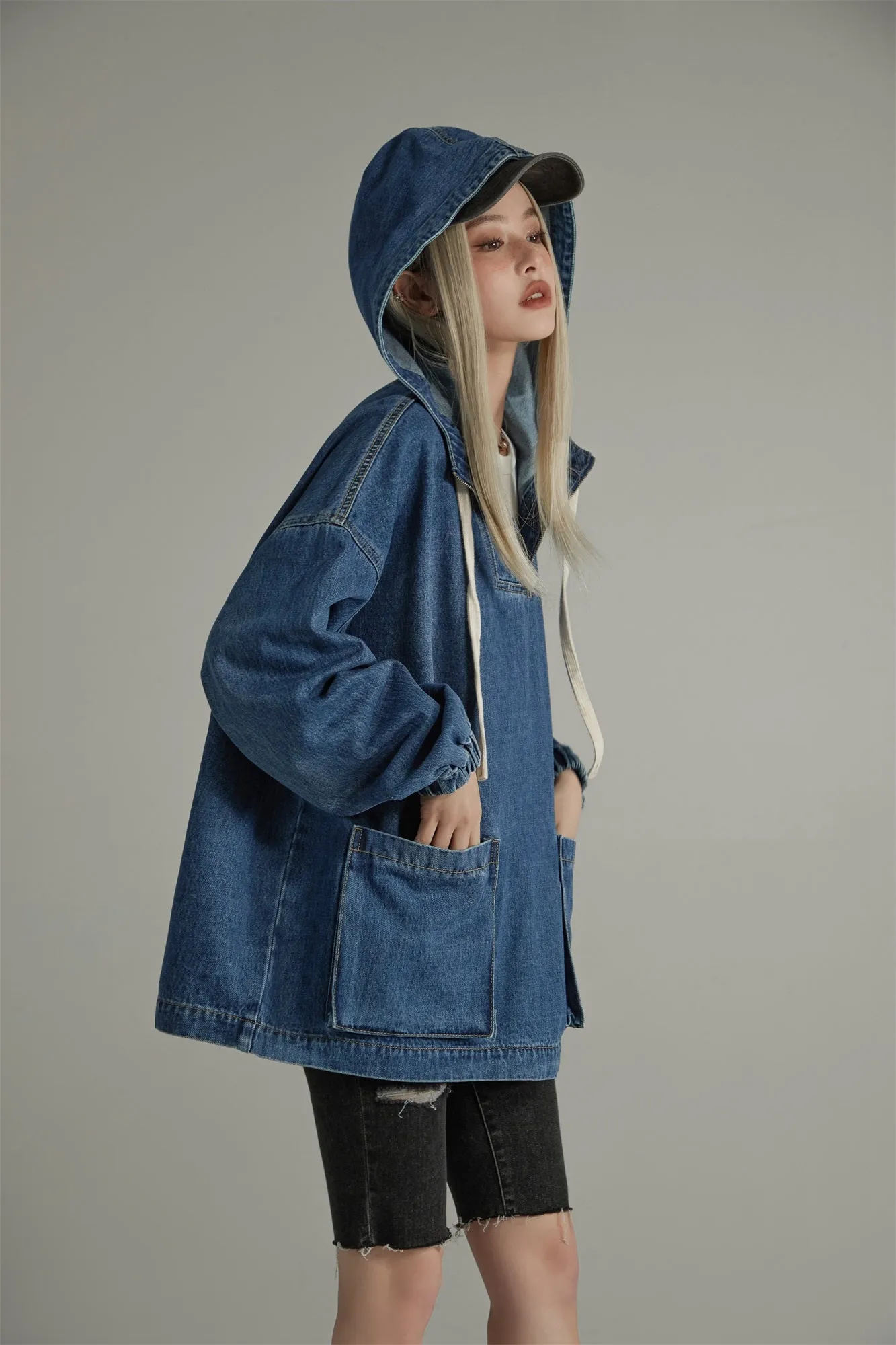 Club Stretch Denim Pocket Anorak Jacket