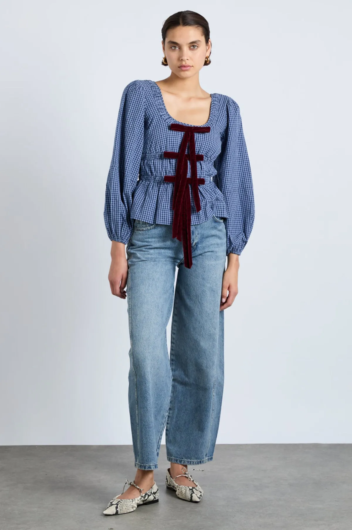 Dakota Blouse Blue Check