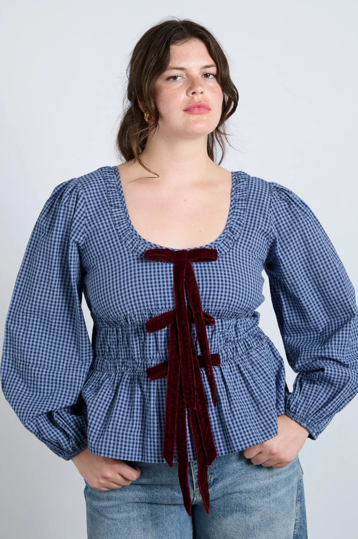 Dakota Blouse Blue Check