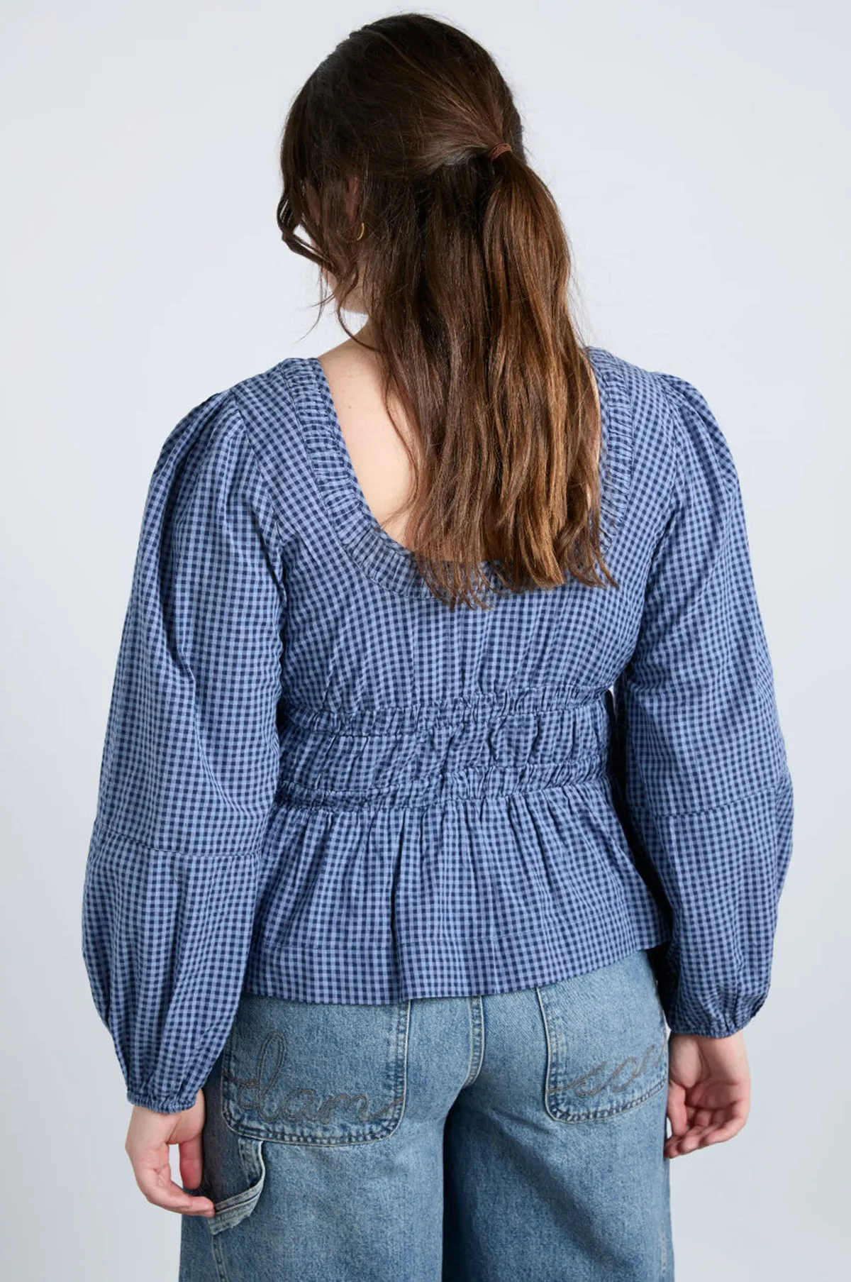 Dakota Blouse Blue Check