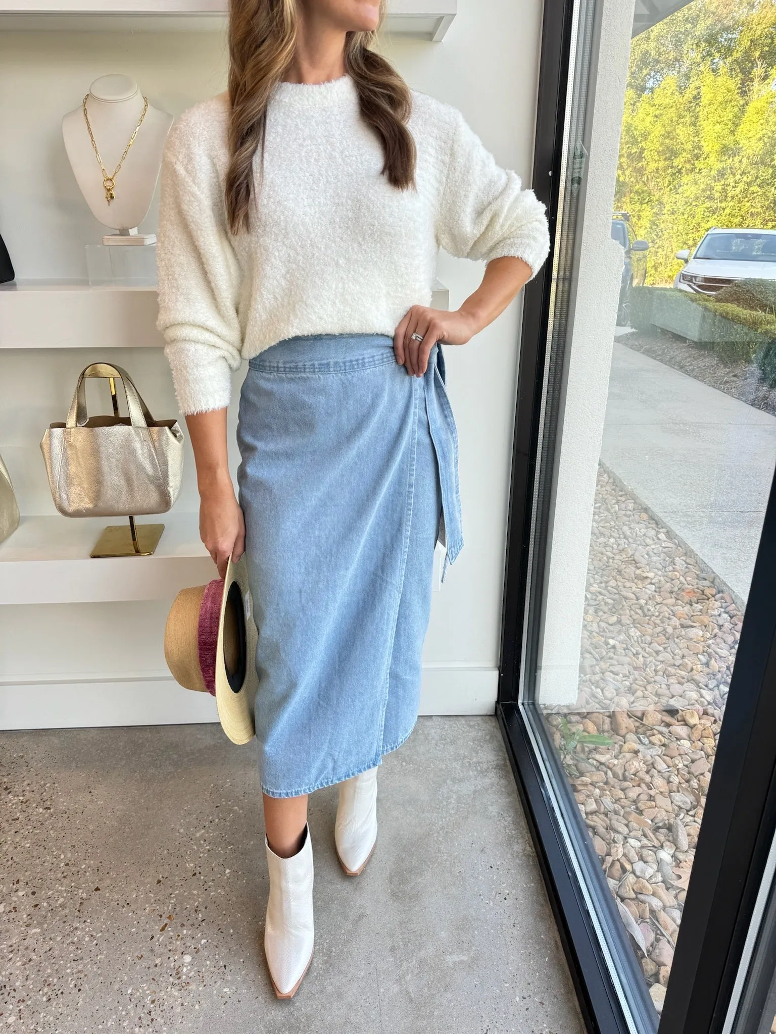 Denim Jaspre Wrap Skirt