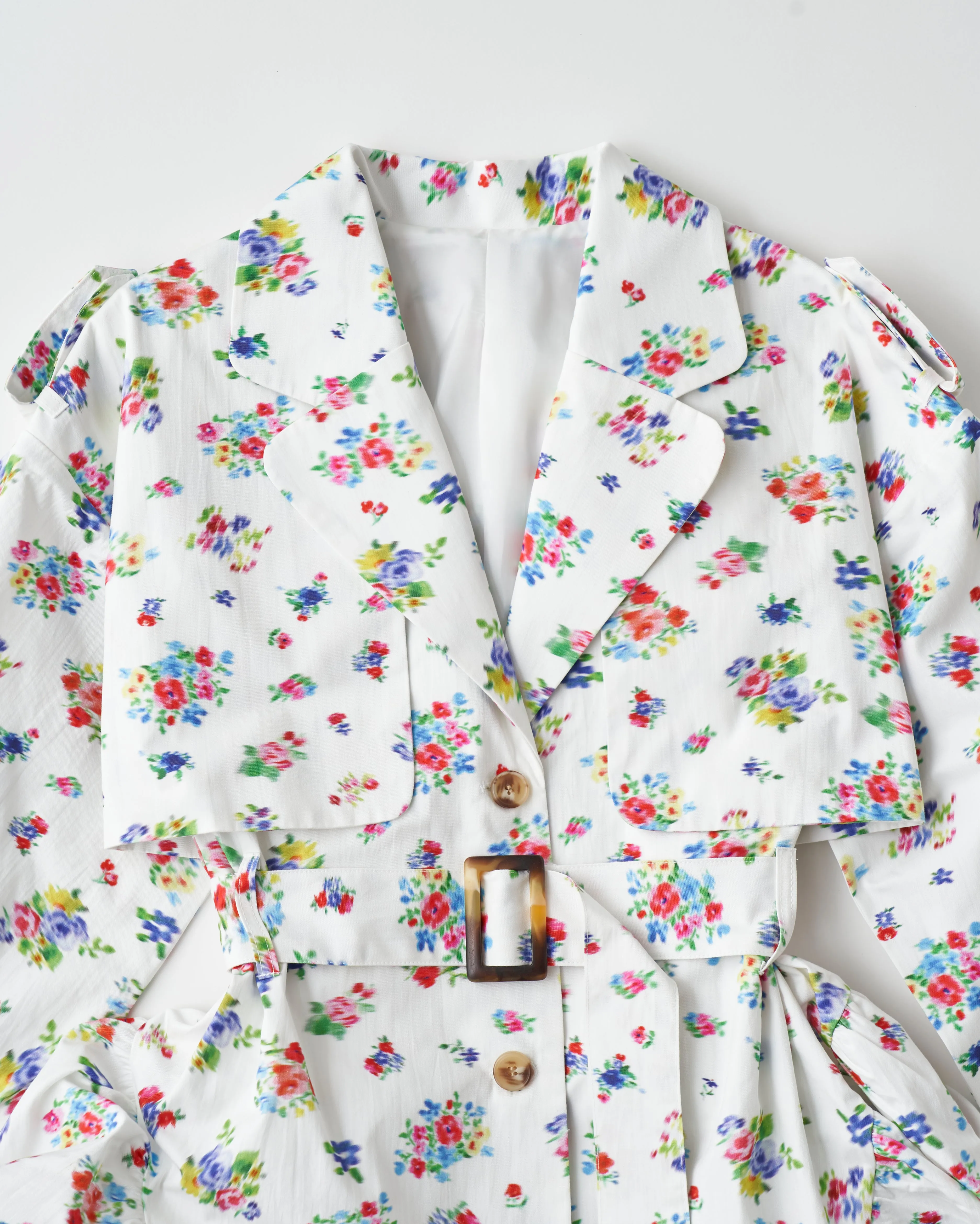 floral dress trench coat