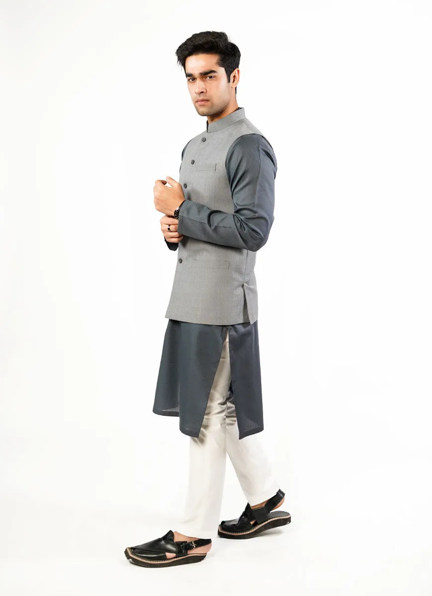 Grey Plain Tropical Exclusive Classic Waist Coat