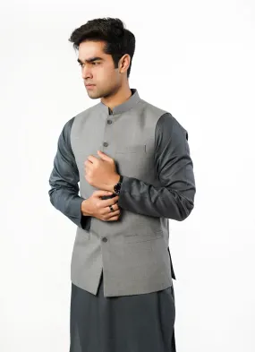 Grey Plain Tropical Exclusive Classic Waist Coat