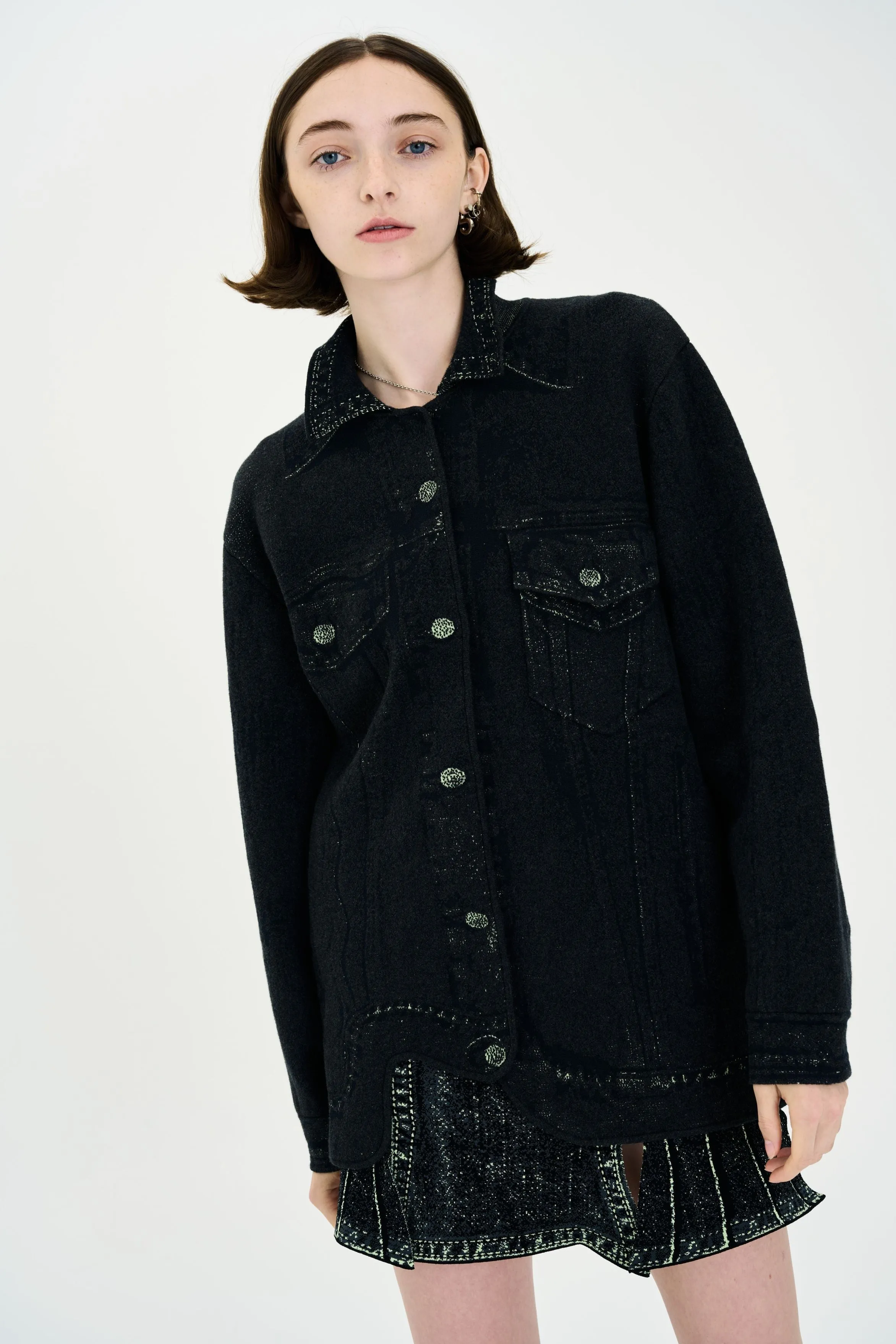 HANA DENIM PRINT OVERSIZED JACKET