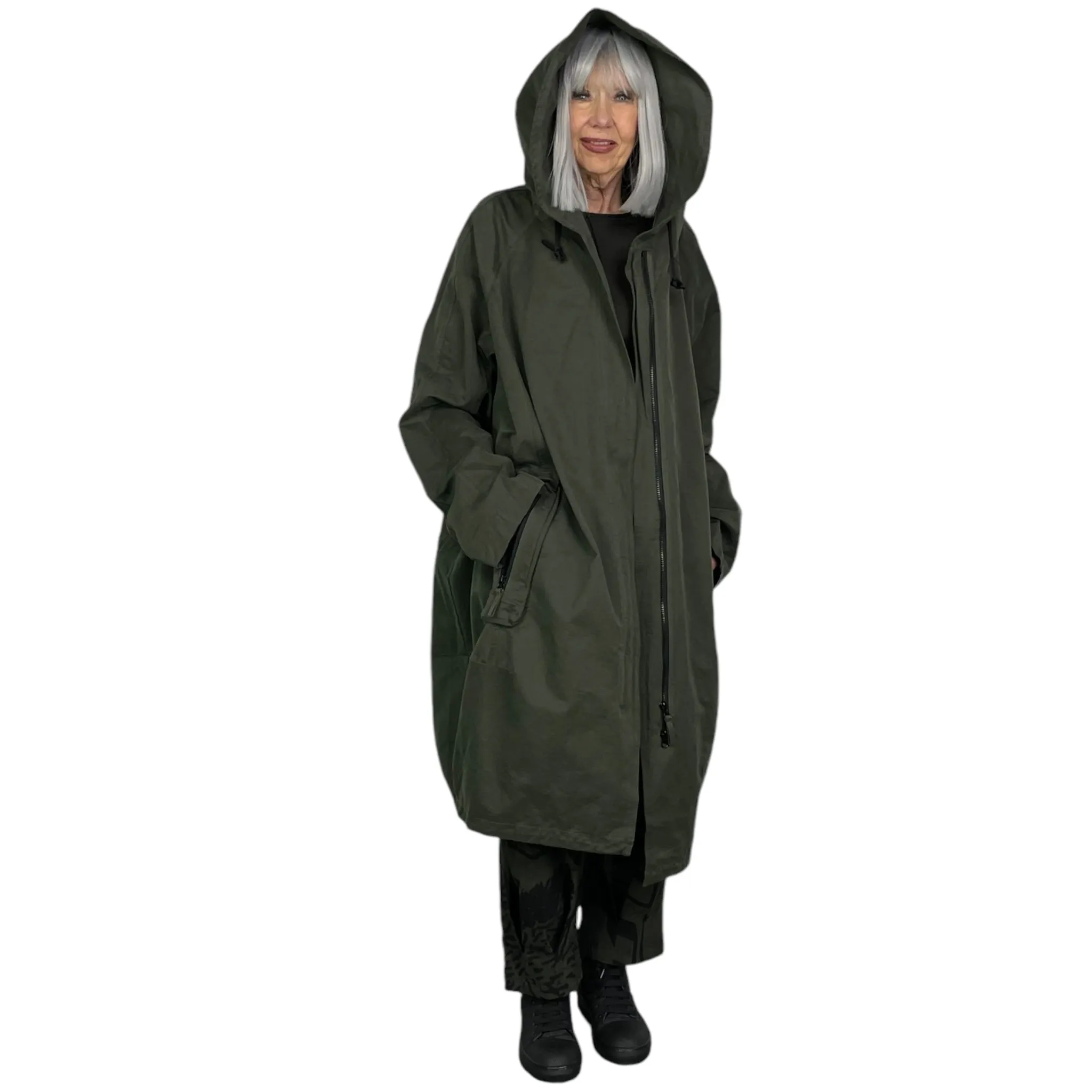 HEAVY COTTON HOODED COAT