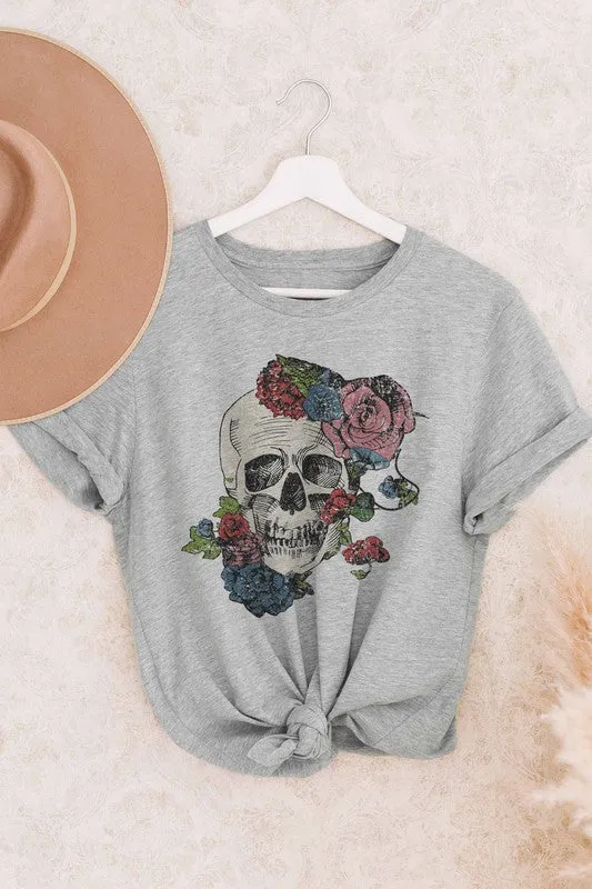 HORROR FALL FLOWERS GRAPHIC TEE