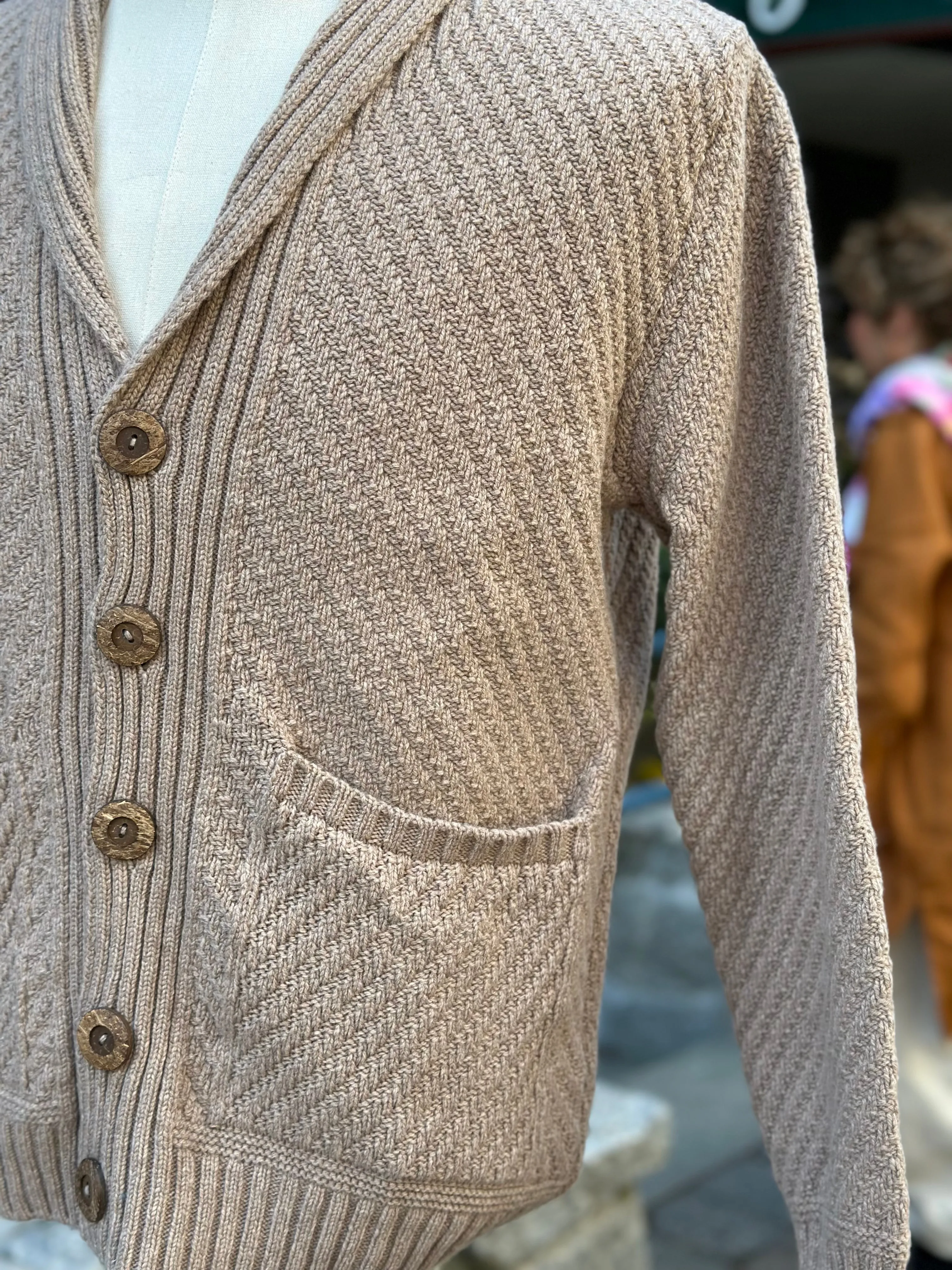 Irish - Button Cardigan - Camel