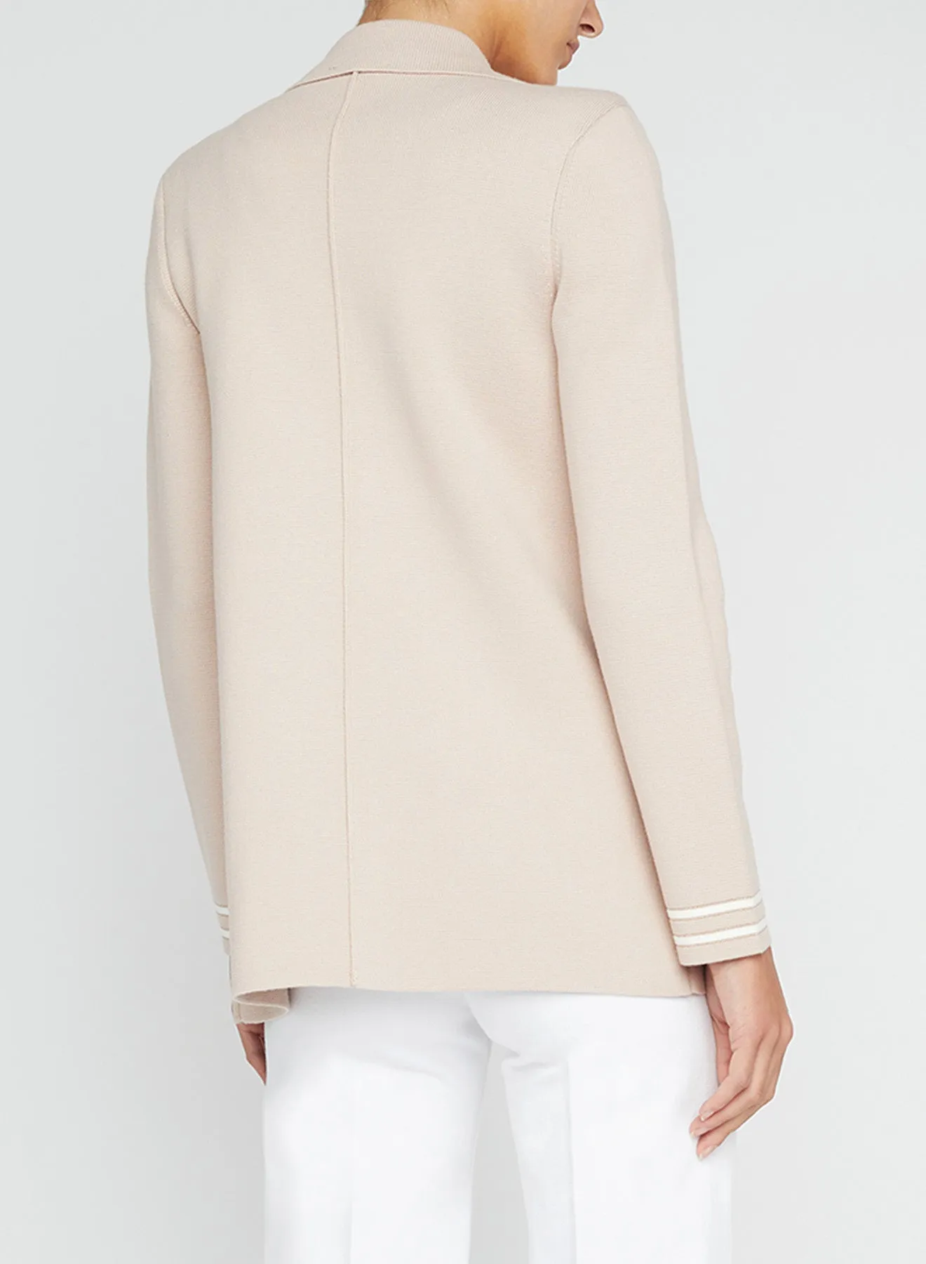 L'agence Eileen Boyfriend Knit Blazer in Ash Rose/Ivory