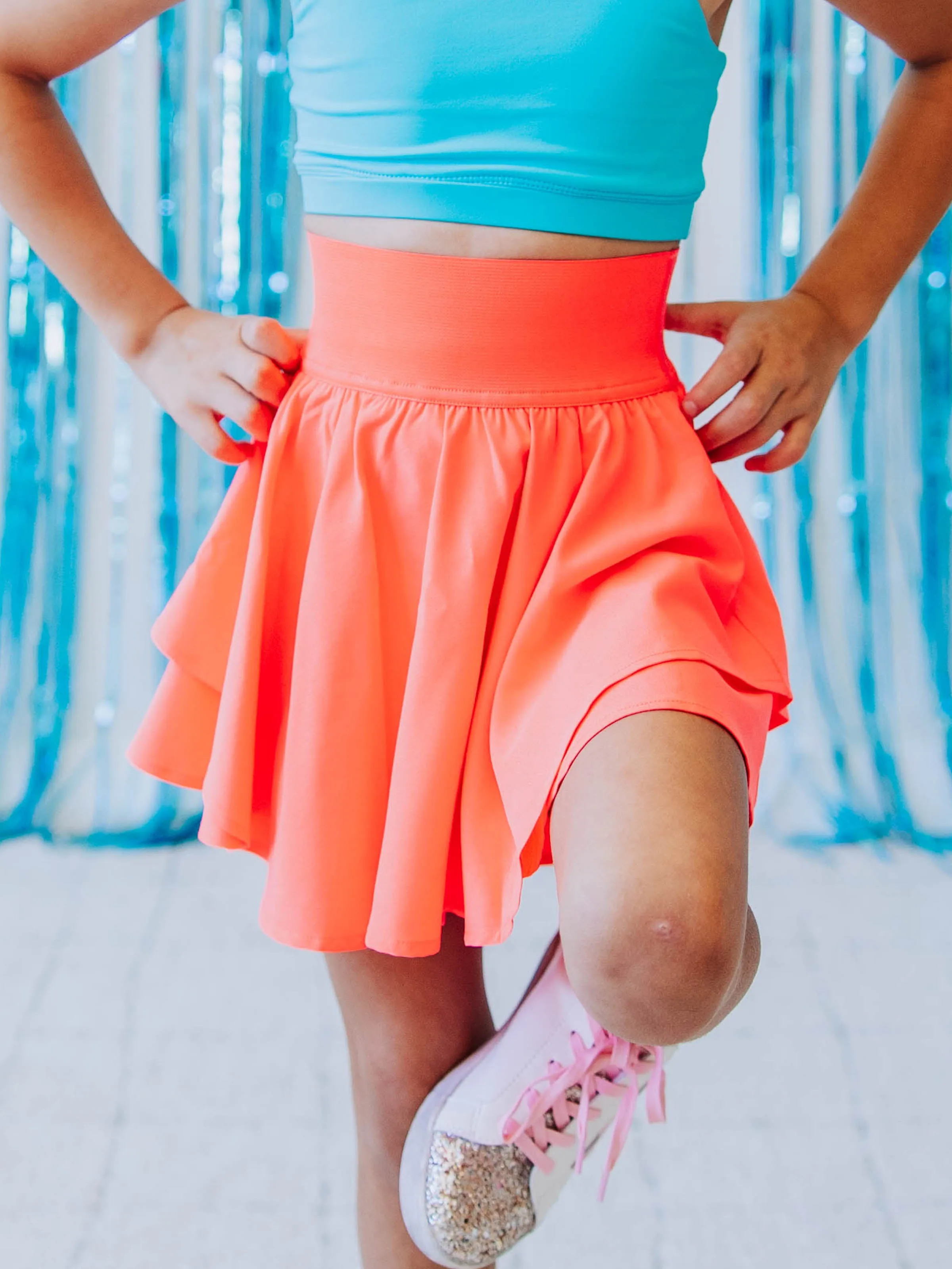 Layered Tennis Skort - Cherry Fizz