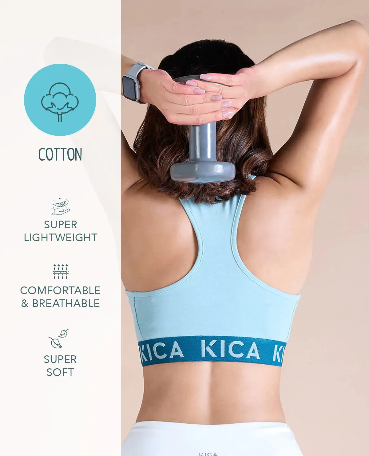 Low to Mid Impact Cotton Sports Bra