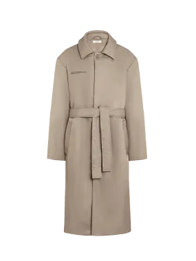 Mens Flower-Warmth Trench Coat—taupe