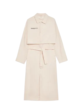 Mens Recycled Nylon Trench Coat—sand