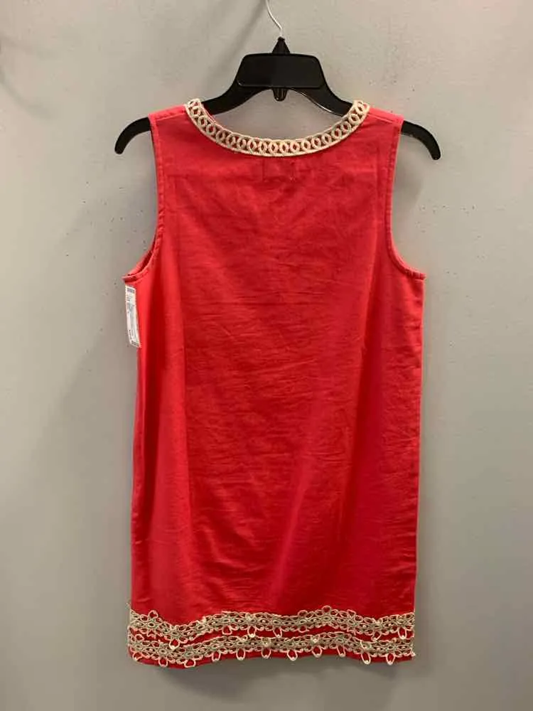 MUDPIE Dresses and Skirts Size S HOT PINK/GOLD FLOWERS SLEEVELESS Dress