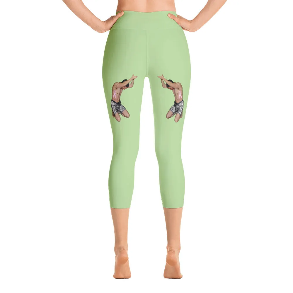 Our best viral leggings pale green awesome goddess black letters