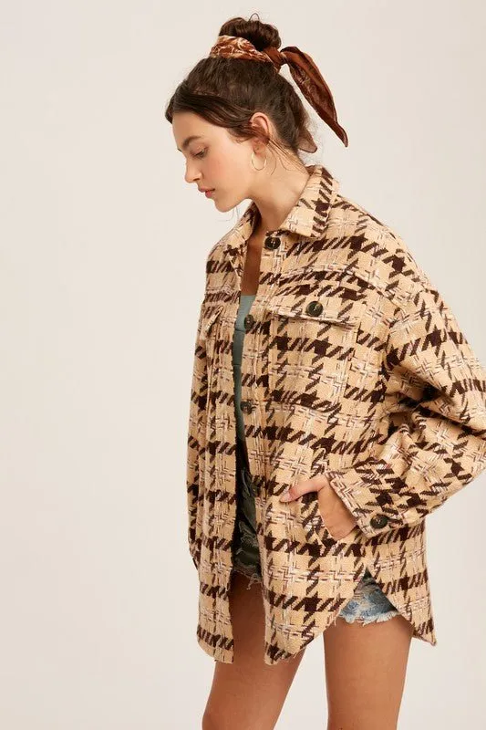 Oversized Plaid Soft Sherling Shacket