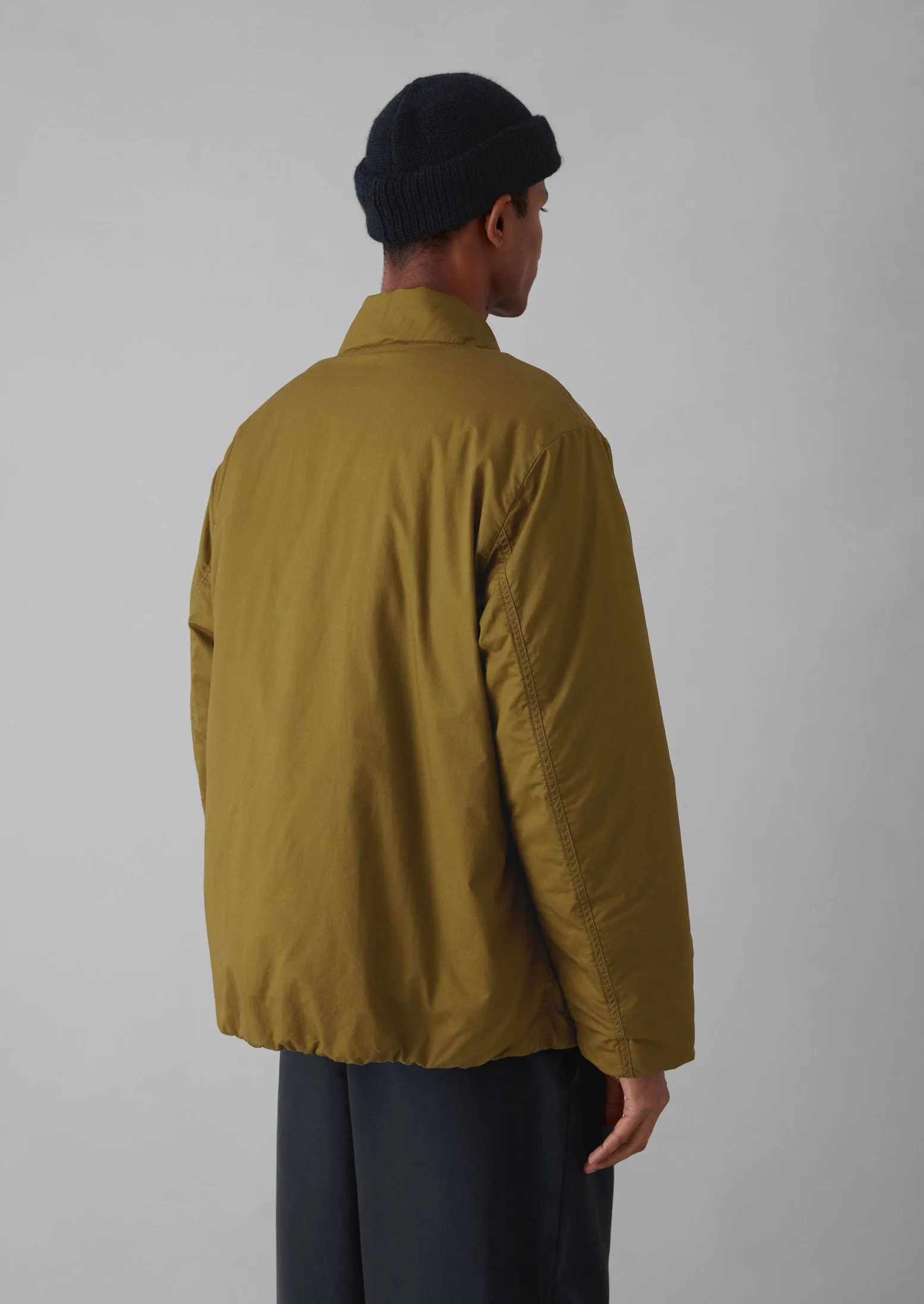 Padded Stand Collar Jacket | Woodland Green