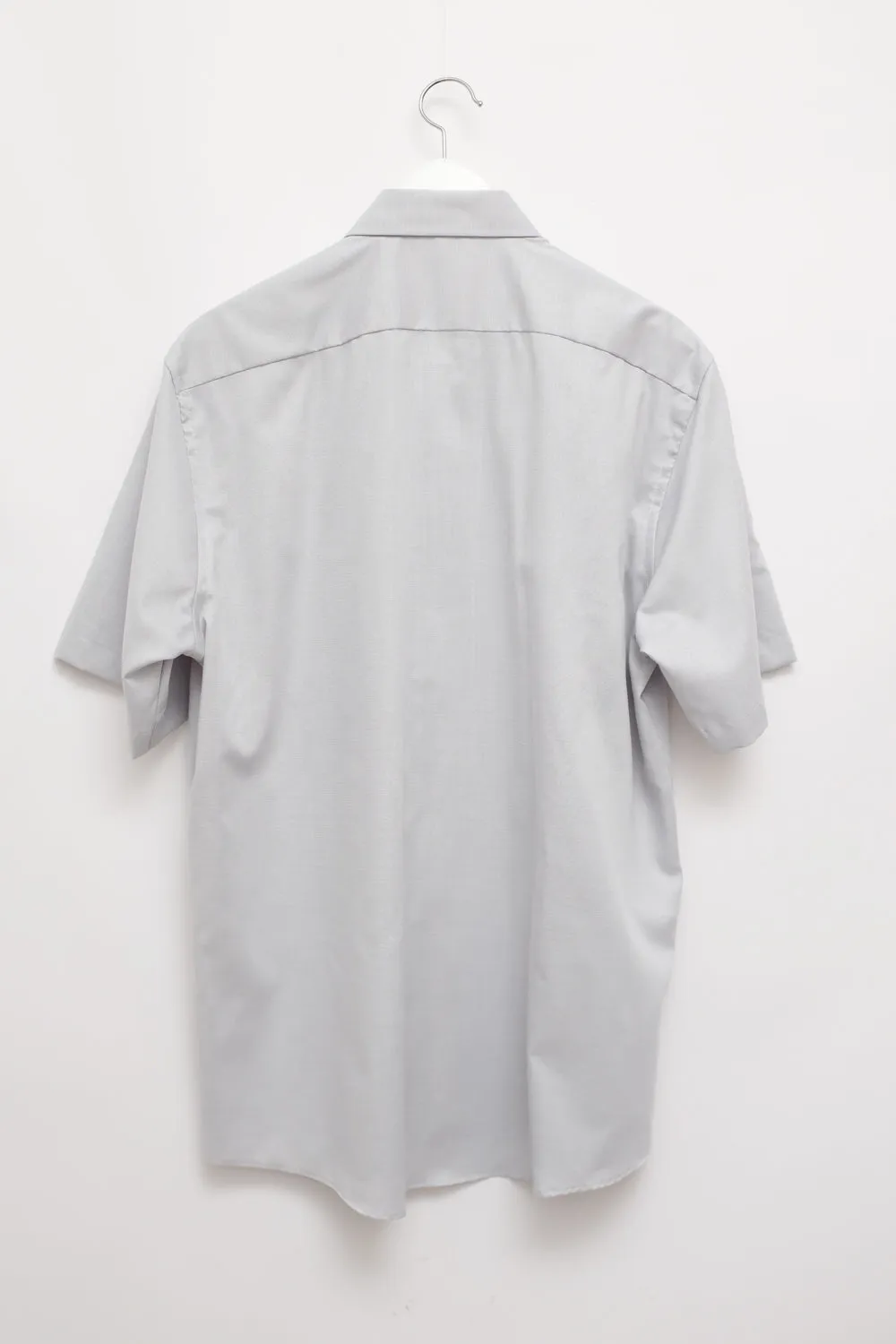 PALE GREY COTTON SHORT ARM OVERSHIRT