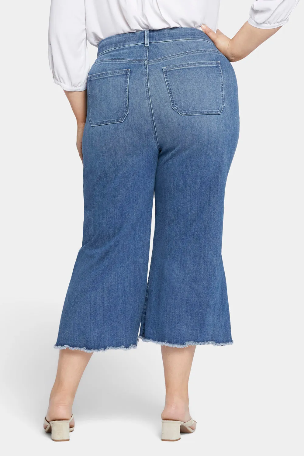 Patchie Wide Leg Capri Jeans In Plus Size - Compass